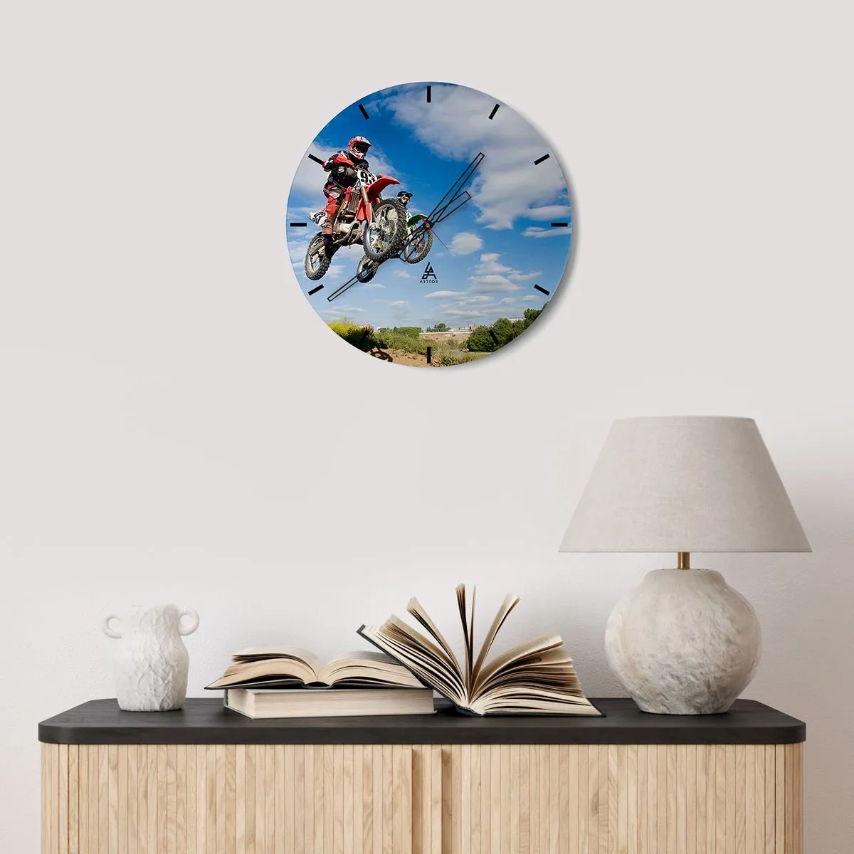 Wandklok - Klok - Luchtsprong - 30x30 cm