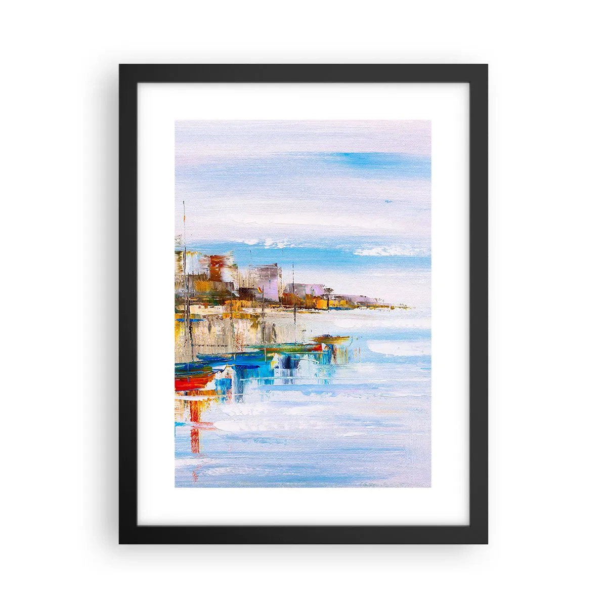 Poster in een zwarte lijst - Een veelkleurig stedelijk toevluchtsoord - 30x40 cm
