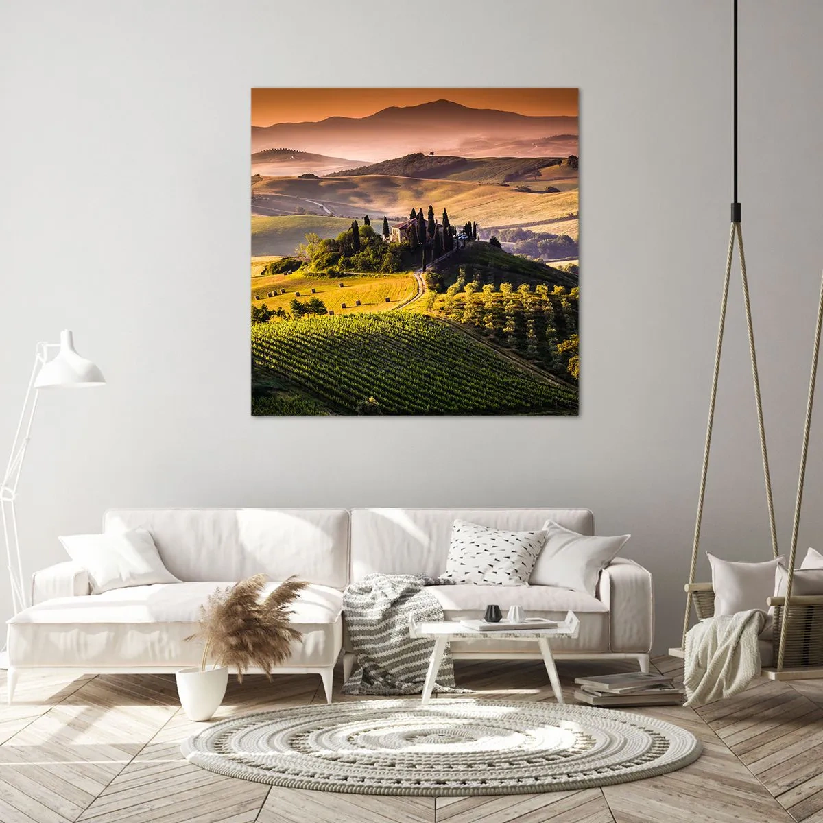 Schilderen op canvas - Arcadia - het Toscaanse landschap - 50x50 cm