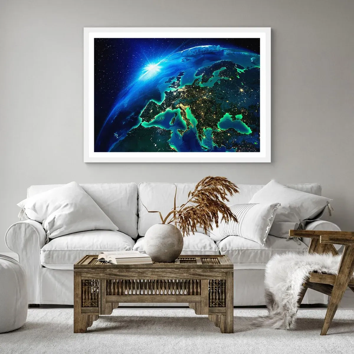 Poster in een witte lijst - Sprankelend Europa - 100x70 cm