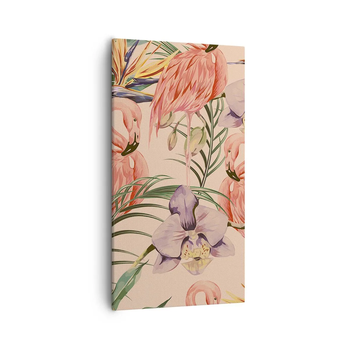 Schilderen op canvas - Roze ballet in bloemen - 55x100 cm