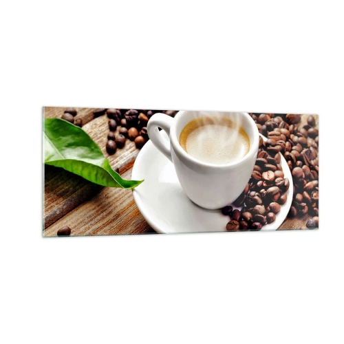 Schilderen op glas - Koffie op de bank - 100x40 cm