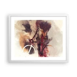 Poster in een witte lijst - Een fietsziel in marmeren vormen - 50x40 cm