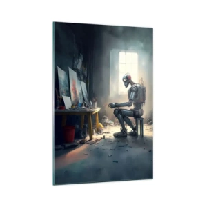 Schilderen op glas - De scheppingsdaad - 70x100 cm