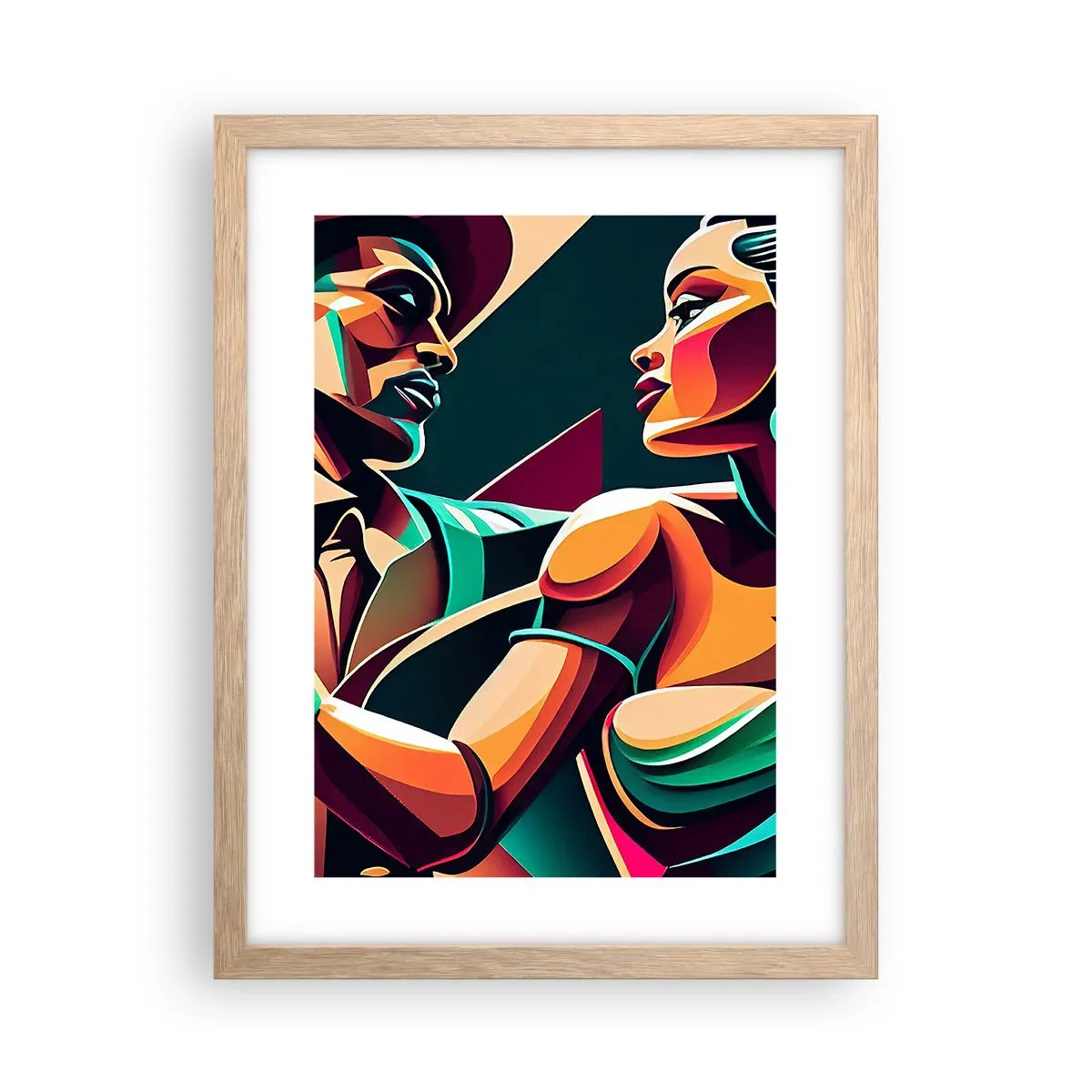 Een poster in een licht eiken lijst - In het ritme van het hart - 30x40 cm