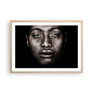 Een poster in een licht eiken lijst - een traan - 70x50 cm
