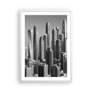 Poster in een witte lijst - Stad in de woestijn - 50x70 cm