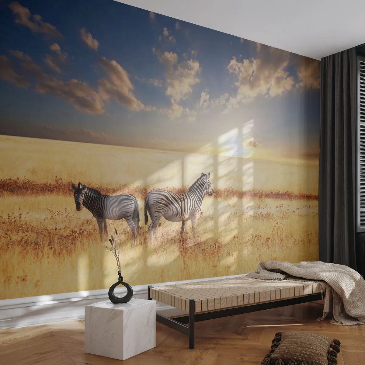 Zelfklevend Fotobehang Deluxe Sticker - Ga weg, verstoor onze vrede niet - Dieren, Ribben, Safari - 250x175 cm