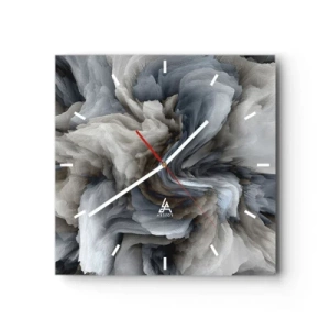 Wandklok - Klok - Steen en bloem - 30x30 cm