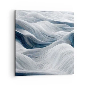 Schilderen op canvas - Witte en blauwe golven - 70x70 cm