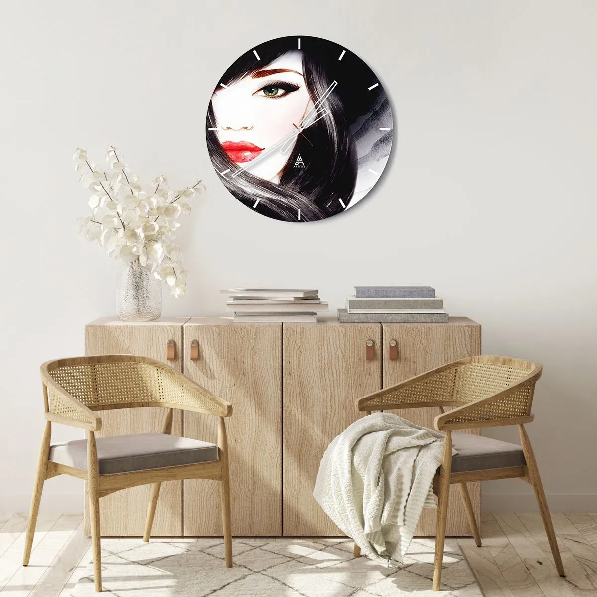 Wandklok - Klok - Saffier look - 40x40 cm