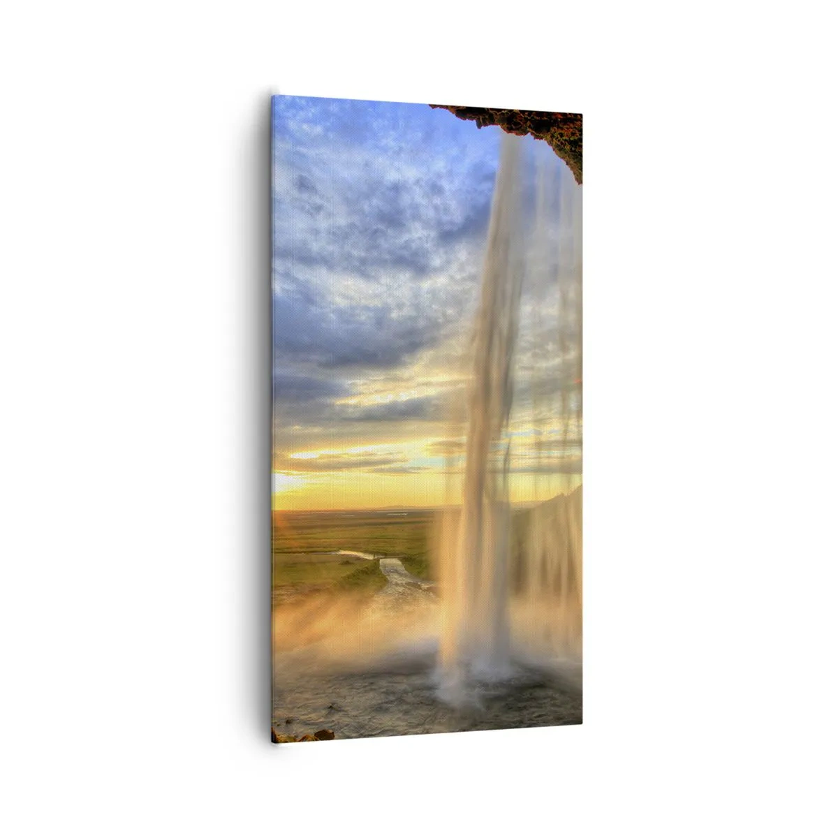 Schilderen op canvas - De wereld achter een sluier van druppels - 65x120 cm