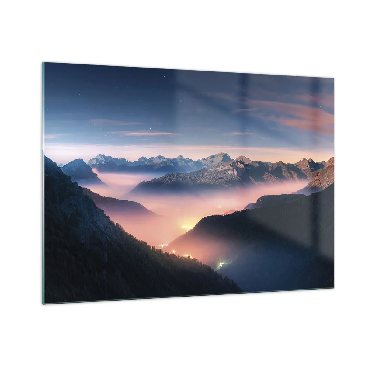 Schilderen op glas - Licht in de dalen - 100x70 cm