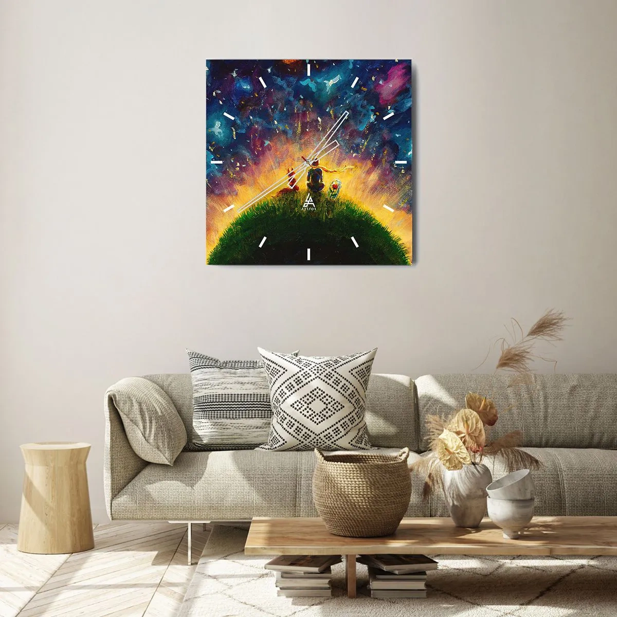 Wandklok - Klok - Liefde en vriendschap - de hele wereld - 30x30 cm