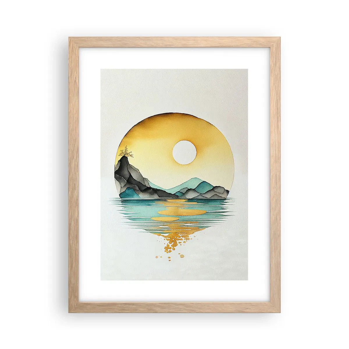 Een poster in een licht eiken lijst - In de cirkel van schoonheid - 30x40 cm