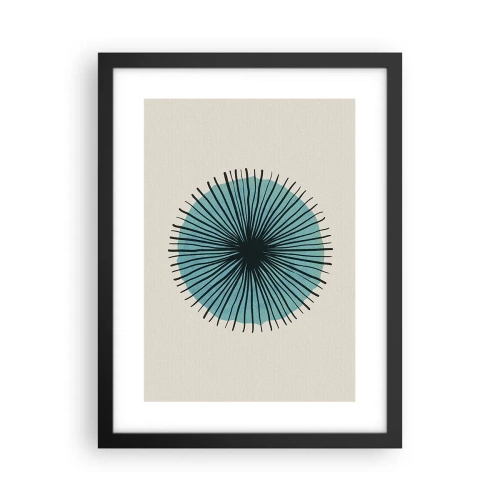 Poster in een zwarte lijst - Stralend in het blauw - 30x40 cm