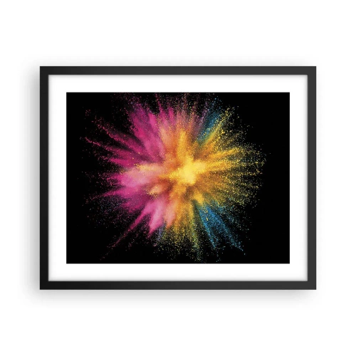 Poster in een zwarte lijst - De geboorte van kleuren - 50x40 cm