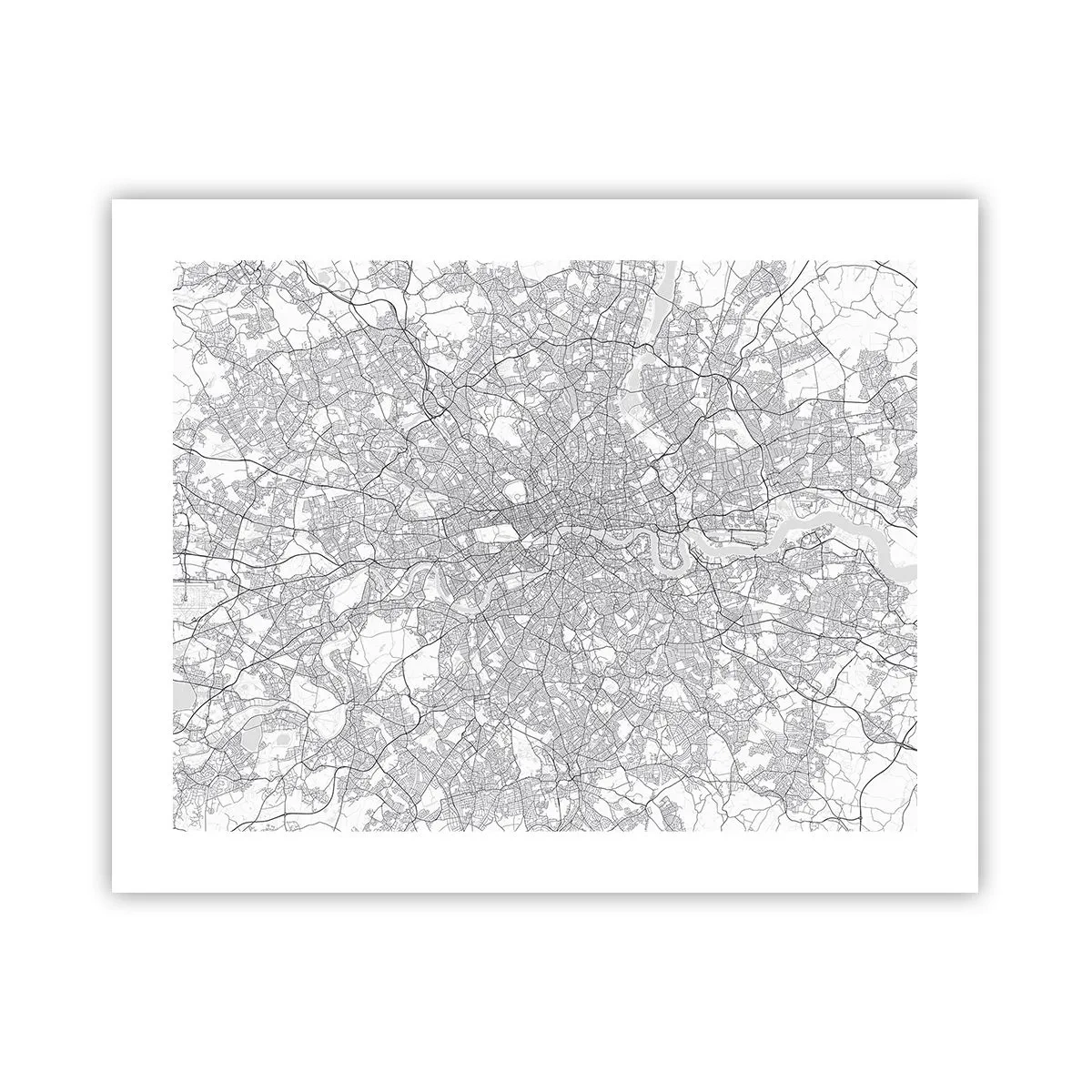 Poster - Kaart van het doolhof van Londen - 50x40 cm