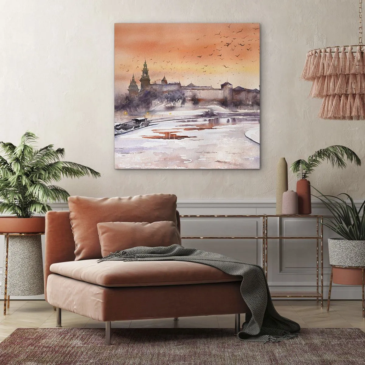 Schilderen op canvas - Koninklijke zonsondergang - 40x40 cm