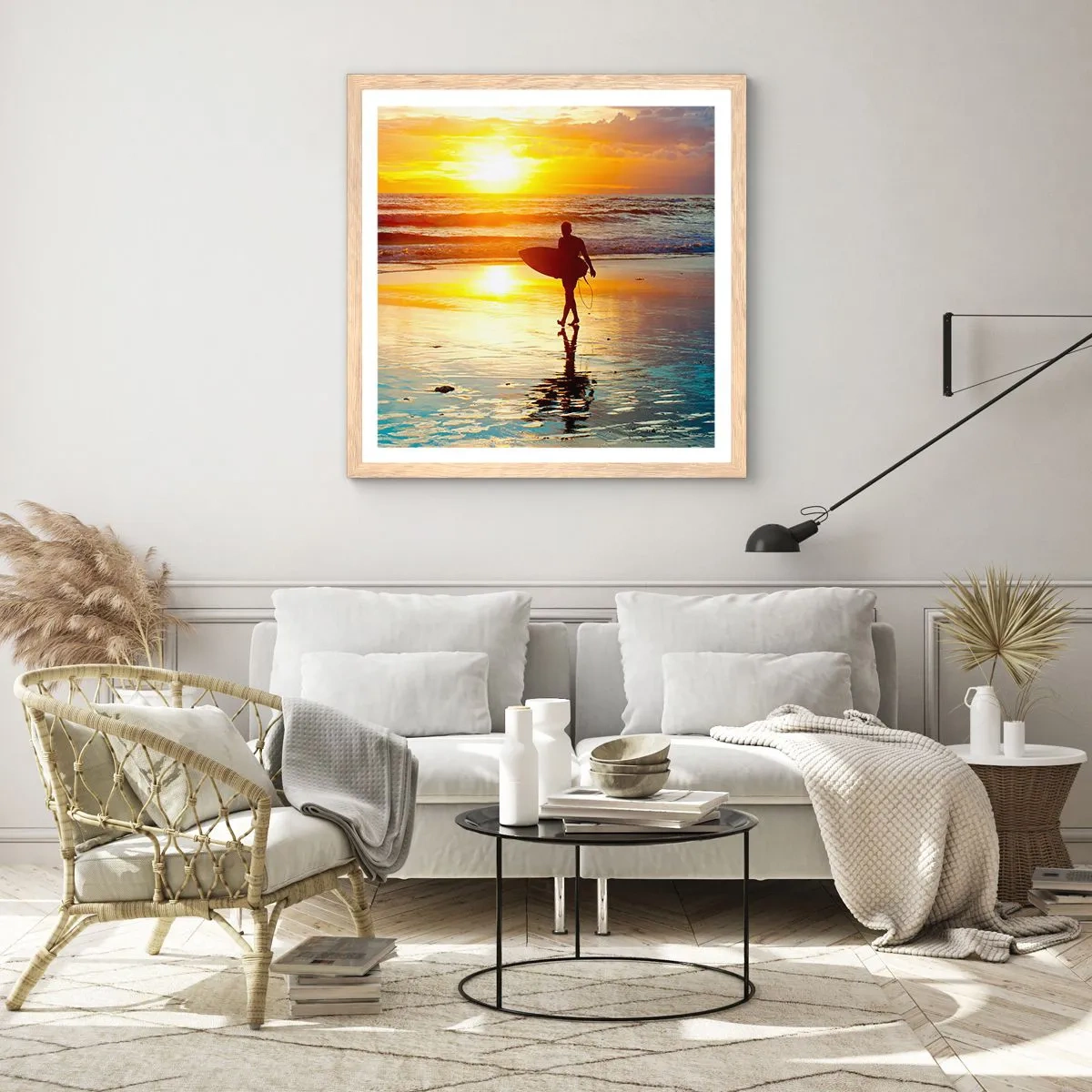 Een poster in een licht eiken lijst - De terugkeer van de krijger - 40x40 cm