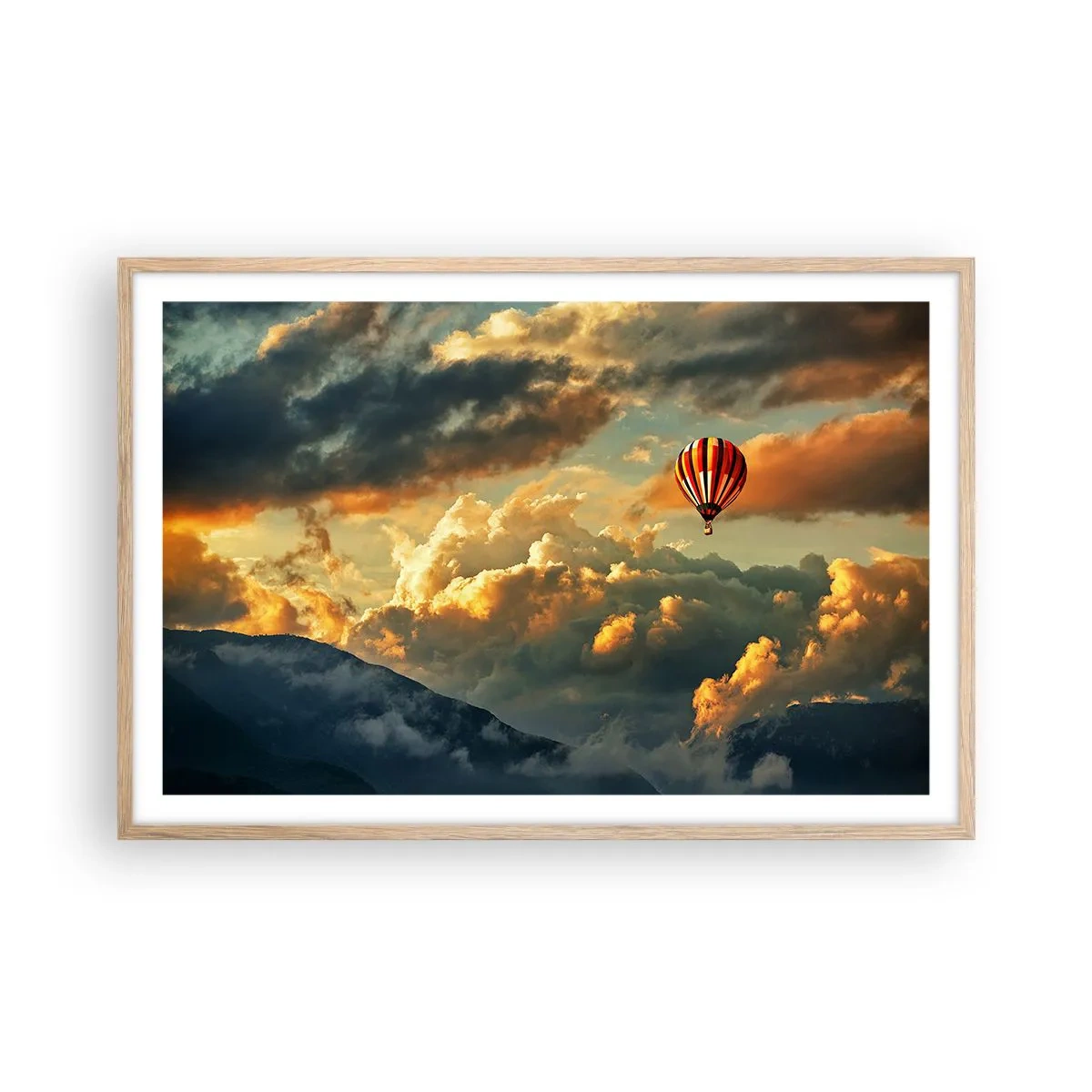 Een poster in een licht eiken lijst - Ik vlieg omdat ik dat wil - 91x61 cm