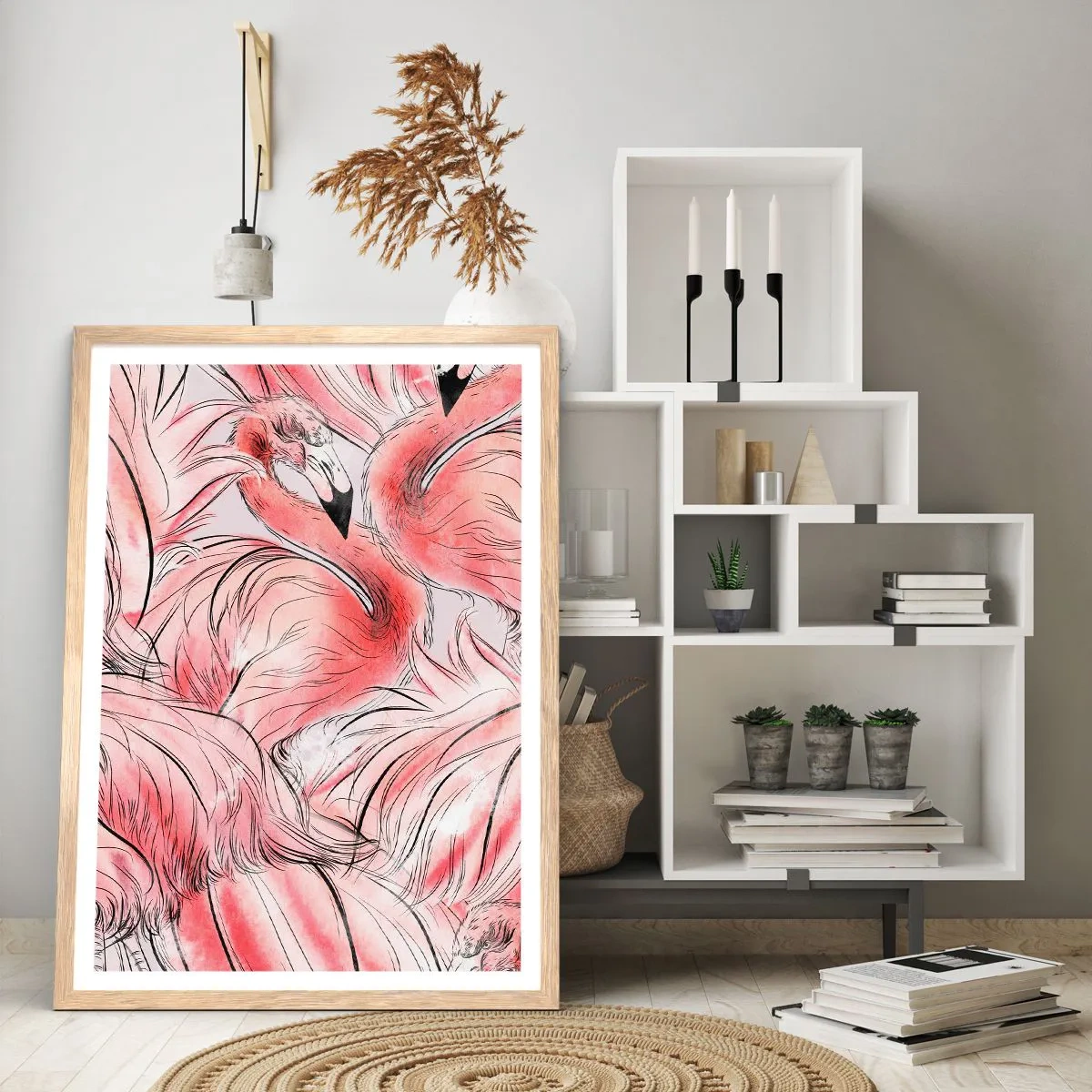 Een poster in een licht eiken lijst - Vogelcorps de ballet - 50x70 cm