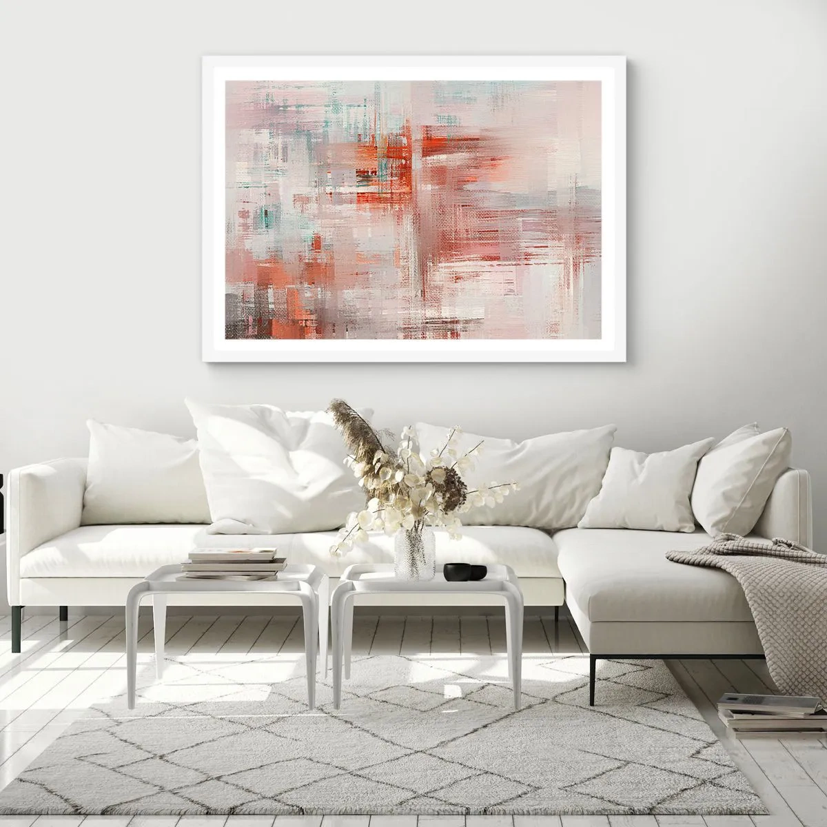 Poster in een witte lijst - Vaag. Maar roze - 40x30 cm