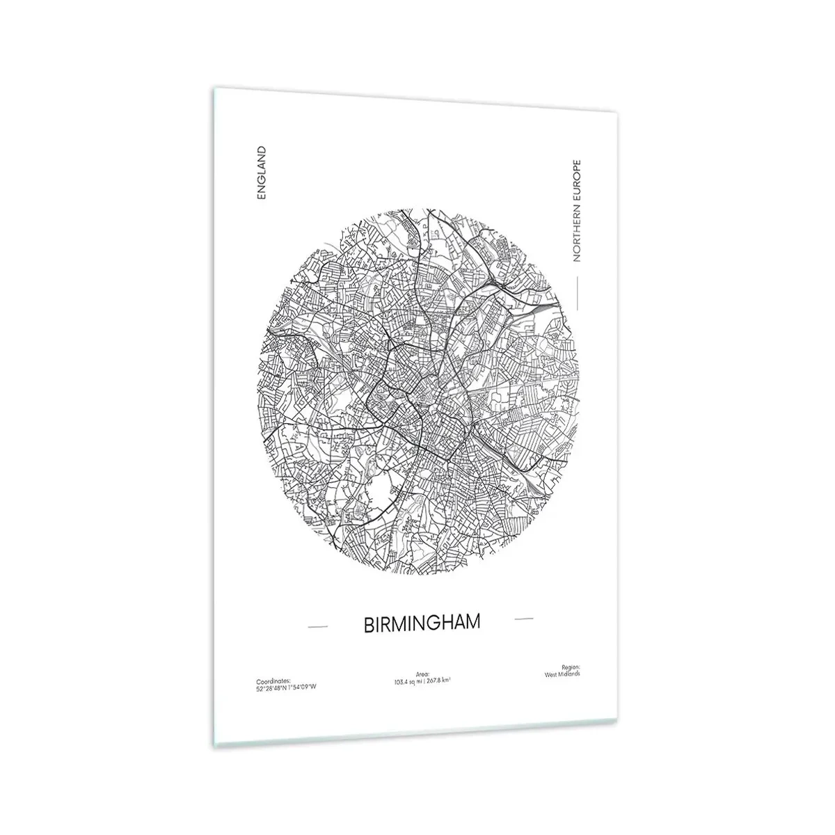 Schilderen op glas - Anatomie van Birmingham - 70x100 cm