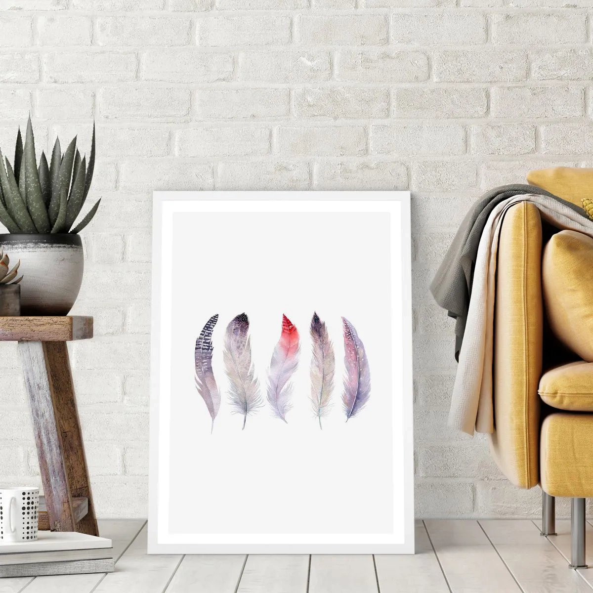 Poster in een witte lijst - Delicaat als veelkleurige mist - 30x40 cm