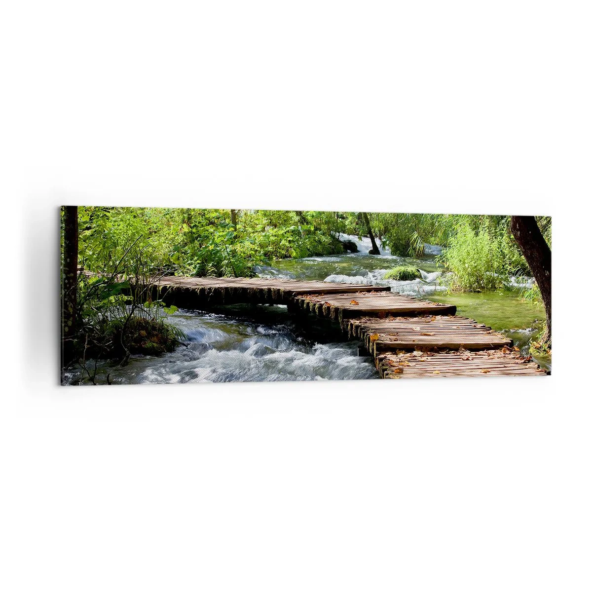 Schilderen op canvas - Boven de schuimige waterval - 160x50 cm
