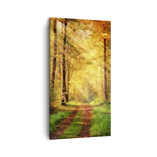 Schilderen op canvas - Bos-gouden stilte - 45x80 cm