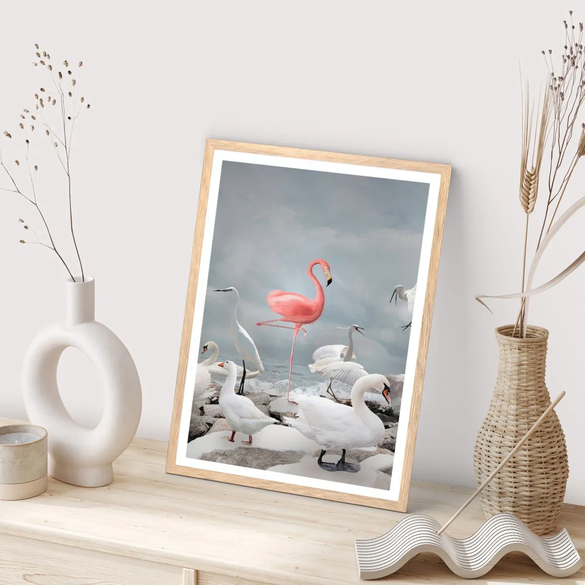 Een poster in een licht eiken lijst - Hoe ben ik hier terecht gekomen? - 50x70 cm