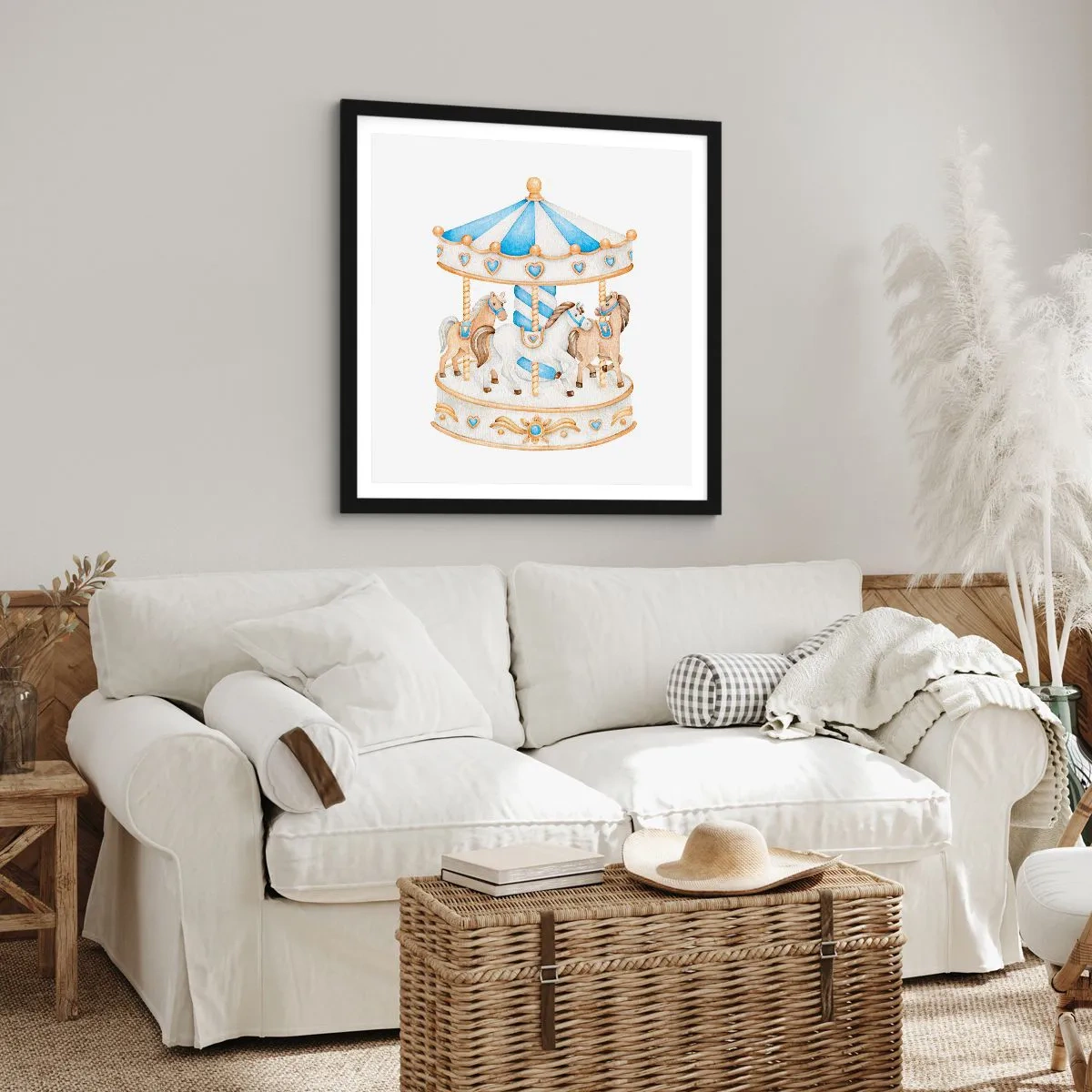 Poster in een zwarte lijst - Zoete jeugd - 30x30 cm
