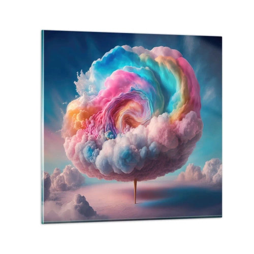 Schilderen op glas - De droom van een pretpark - 70x70 cm