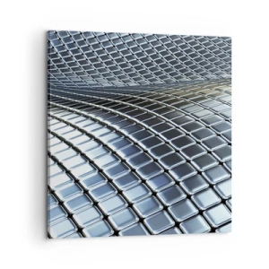 Schilderen op canvas - Metallic zilveren golf - 60x60 cm