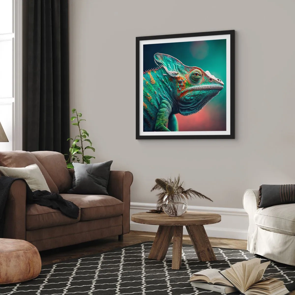 Poster in een zwarte lijst - Jij ziet mij? Niet goed… - 60x60 cm