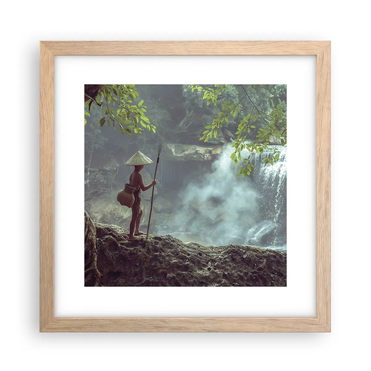 Een poster in een licht eiken lijst - Bevriend met de natuur - 30x30 cm