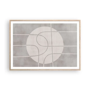 Een poster in een licht eiken lijst - Rond en rechtdoor - 100x70 cm