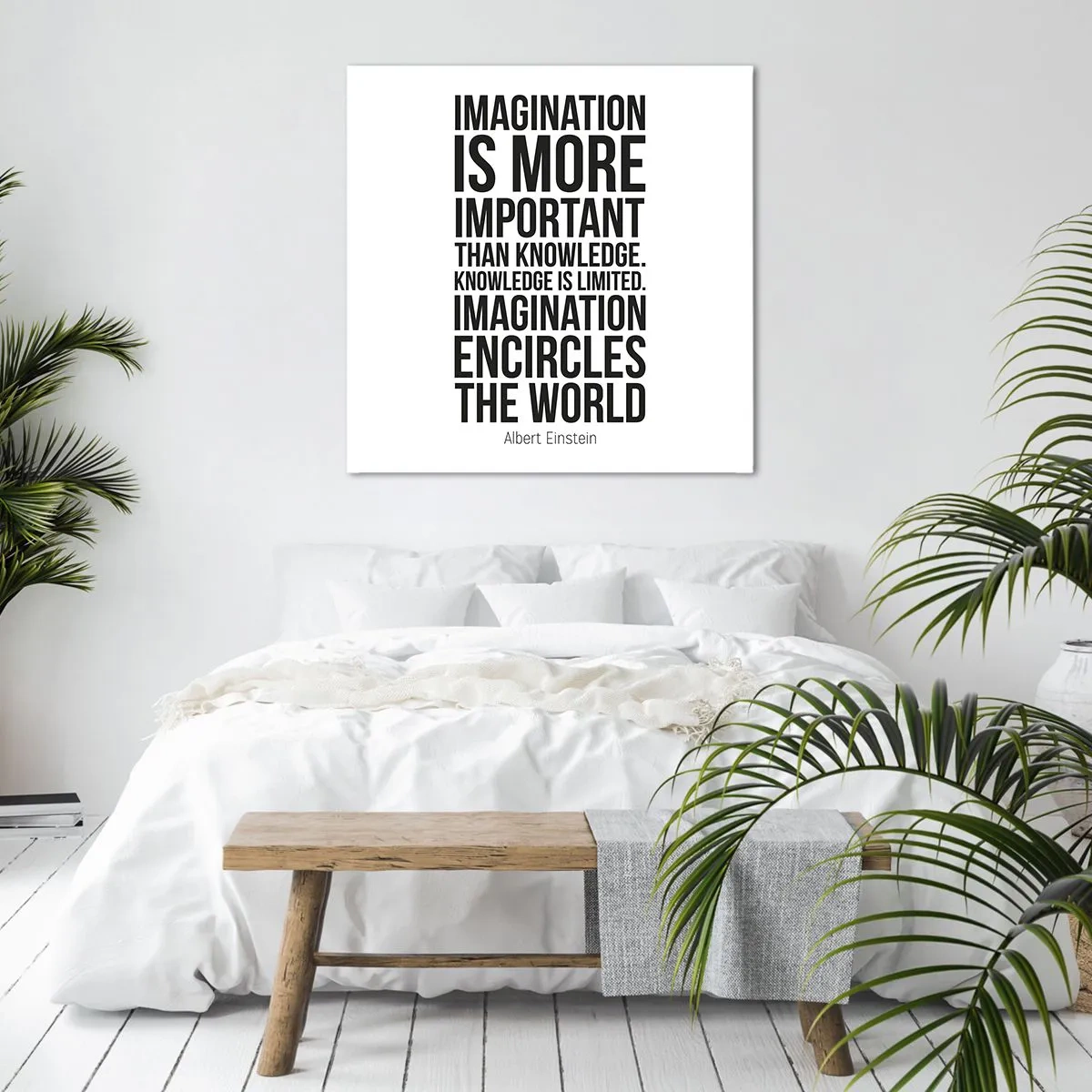 Schilderen op canvas - Einstein over de kracht van verbeelding - 50x50 cm