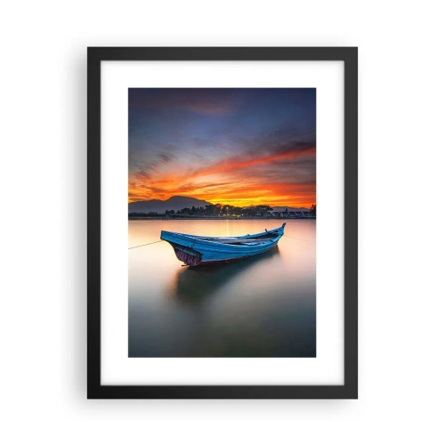 Poster in een zwarte lijst - Een goede nacht komt eraan - 30x40 cm