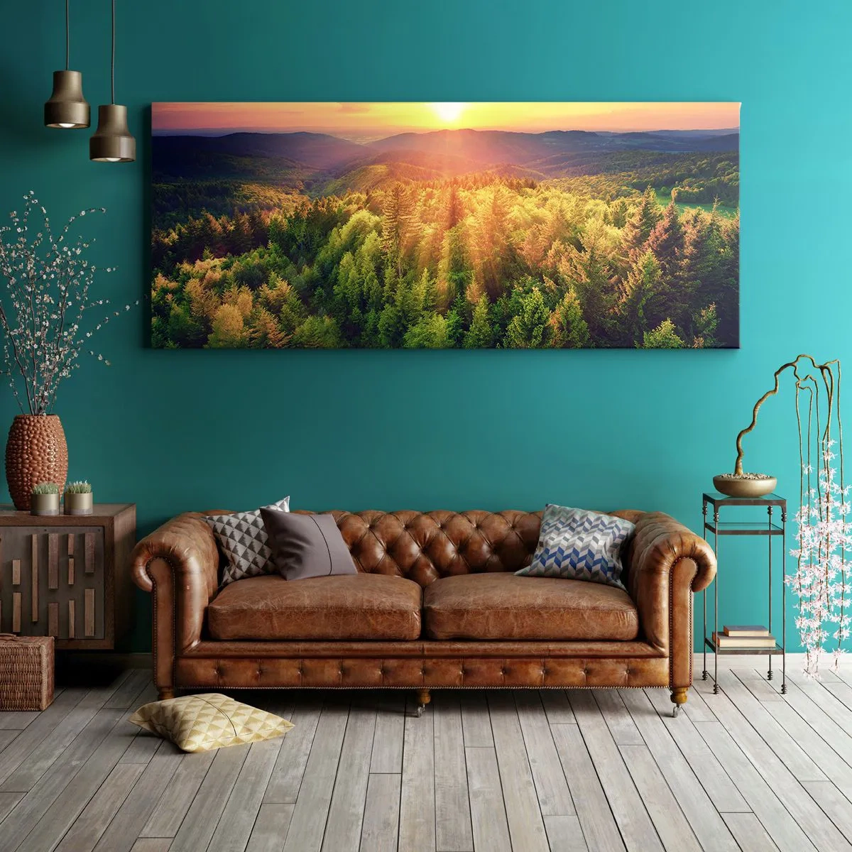 Schilderen op canvas - Hoekpunten en topjes - 90x30 cm