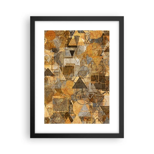 Poster in een zwarte lijst - De wereld in vorm - 30x40 cm