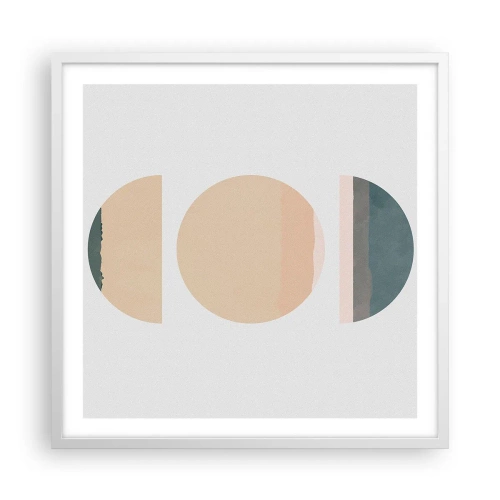 Poster in een witte lijst - Een Wiel achter een andere - 60x60 cm