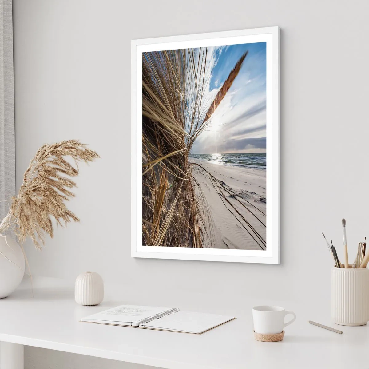 Poster in een witte lijst - Een ontmoeting van de elementen - 70x100 cm