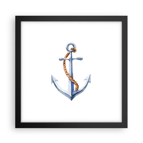 Poster in een zwarte lijst - Ahoi avontuur! - 30x30 cm