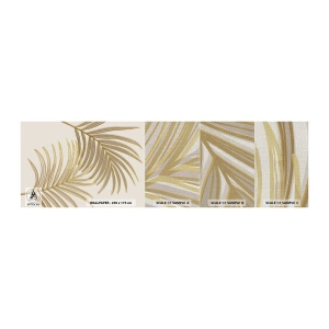 Fotobehang Monster Premium Canvas - Gouden Palm! - Abstractie, Palmblad, Grafisch - 100x30 cm