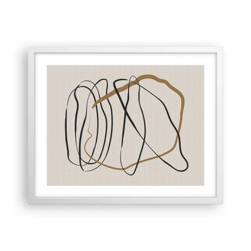 Poster in een witte lijst - Compositie – loopdans - 50x40 cm