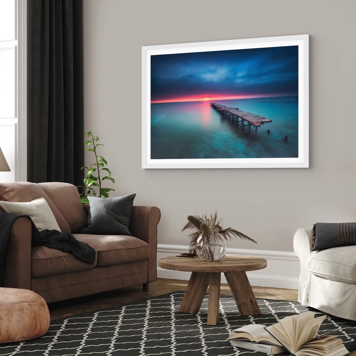 Poster in een witte lijst - Tussen hemel en aarde - 100x70 cm