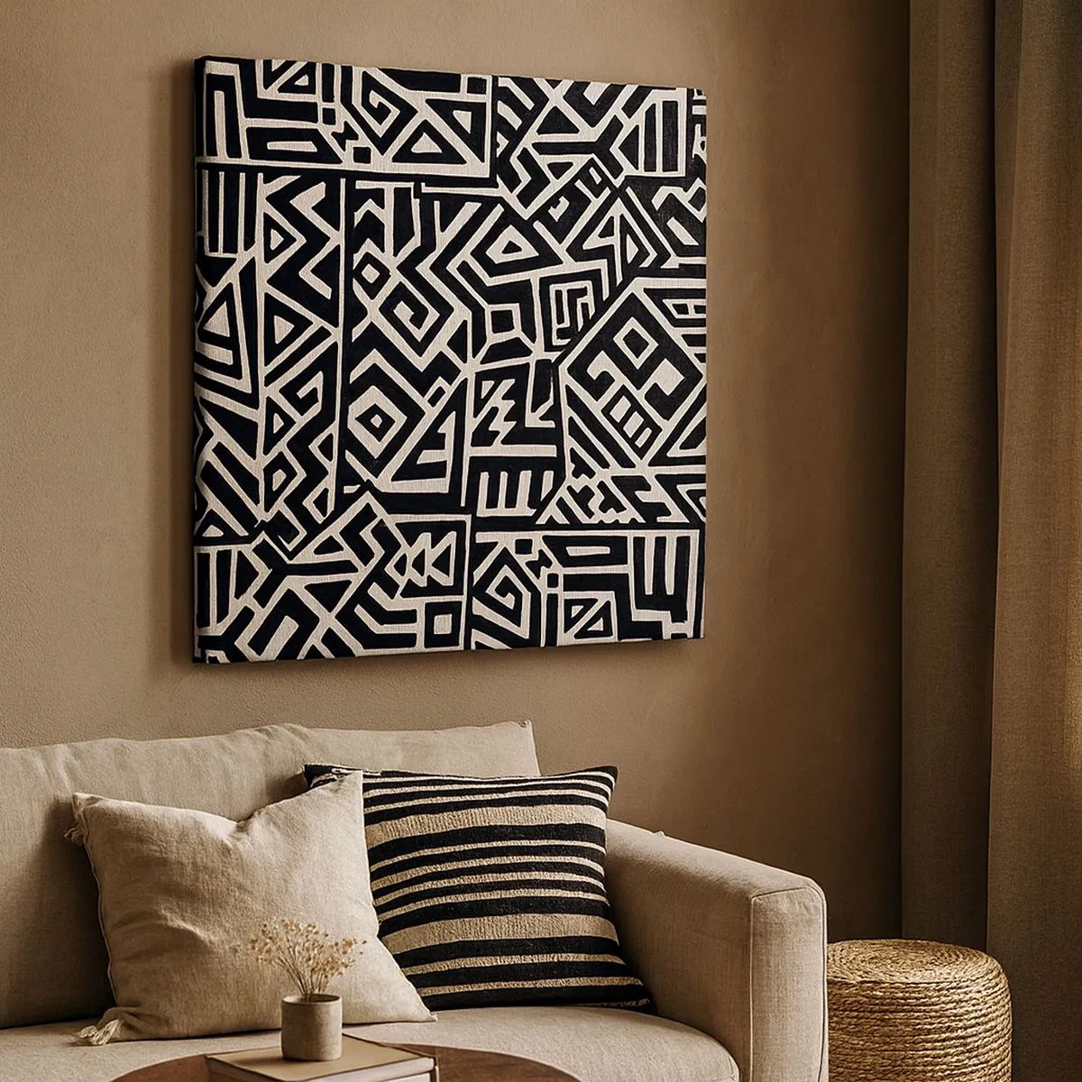 Schilderen op canvas - Pre-Columbiaanse compositie - 30x30 cm