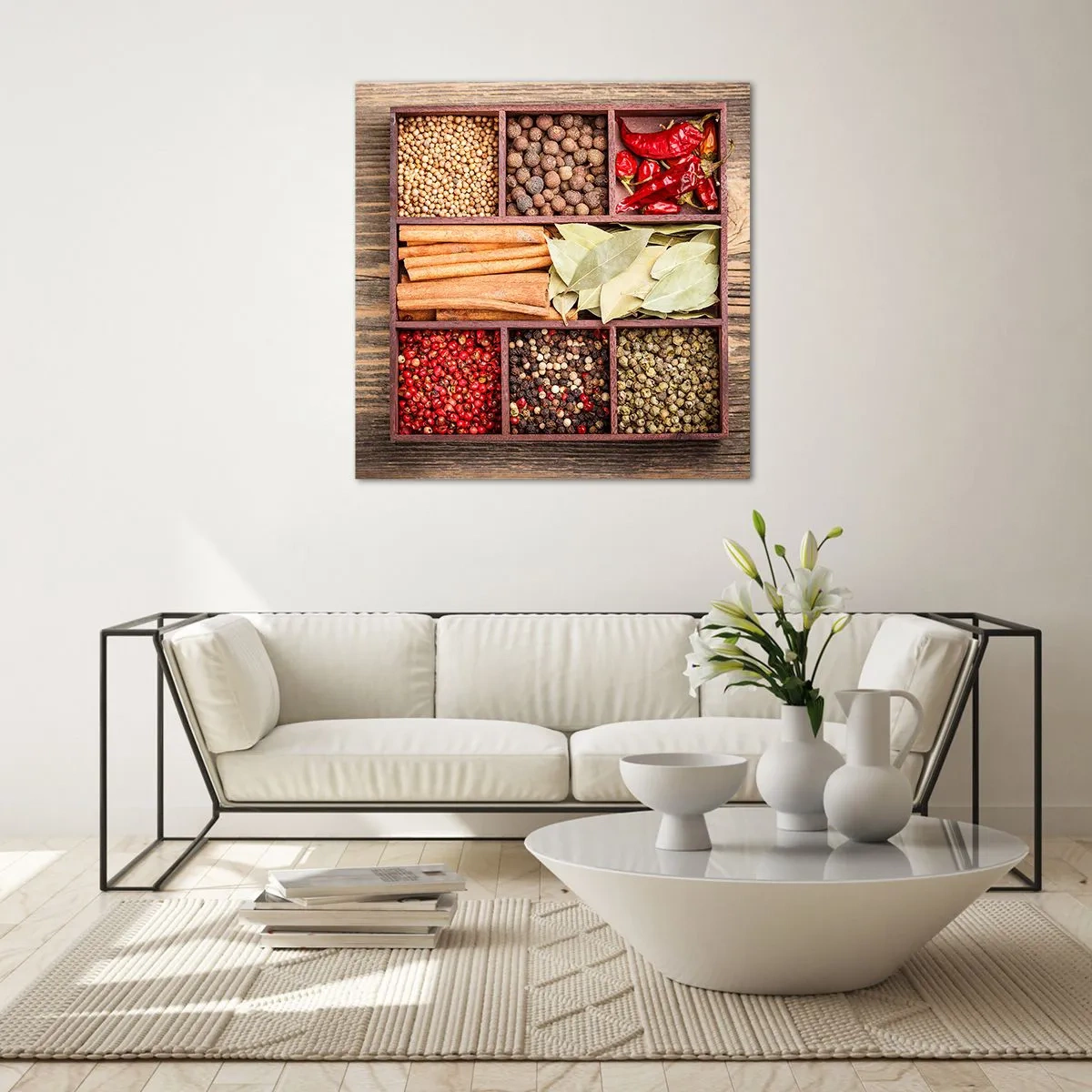 Schilderen op glas - Volgorde van vormen, boeket van aroma's - 30x30 cm